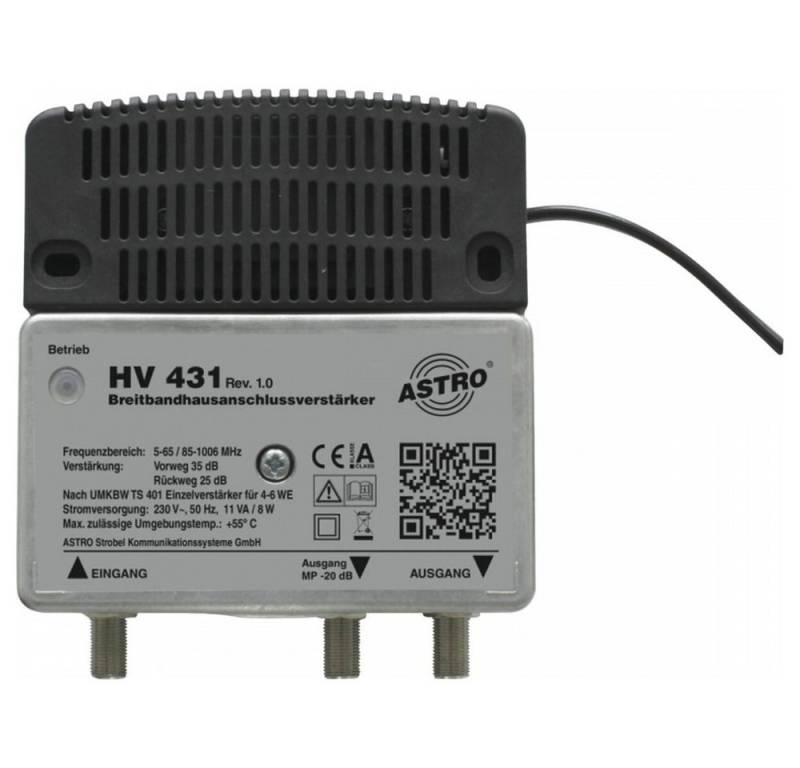 ASTRO Astro HV 431 Aktiver Breitbandverstärker. Verstärker (Aktiver Breitbandverstärker mit Entzerre-Funktion) von ASTRO