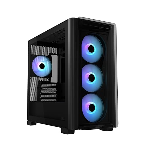 ASUS A23 Plus TG ARGB Black microATX PC Gehäuse (vorinstallierte ARGB-Lüfter, Mesh Frontpanel, kompatibel mit Mainboards mit versteckten Anschlüssen, 360-mm-Radiatoren, 380-mm-Grafikkarten, schwarz) ASUS A23 Plus TG ARGB Black microATX PC Gehäuse (vorinstallierte ARGB-Lüfter, Mesh Frontpanel, kompatibel mit Mainboards mit versteckten Anschlüssen, 360-mm-Radiatoren, 380-mm-Grafikkarten, schwarz) von ASUS