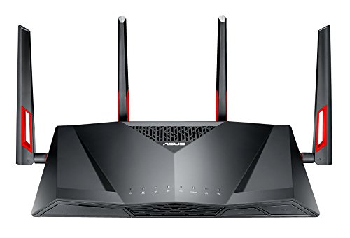 ASUS AC3100 Dual-Band ADSL/VDSL Gigabit Wi-Fi DSL-AC88U Modem Router(WLAN 802.11a/​b/​g/​n/​ac, IPv6, mit Kontrollfunktionen), 114563, Schwarz, Dual Band Gaming von ASUS
