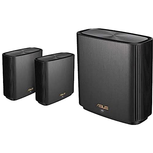 ASUS Ai Mesh AX-WLAN System XT8 (2in1 Mesh Zugangspunkte-Set, AX6600 WiFi, 3X Gigabit LAN, 2.5G WAN, App Steuerung, Roaming, AiProtection) schwarz + ZenWiFi AX (XT8) Router (1er + 1er) von ASUS