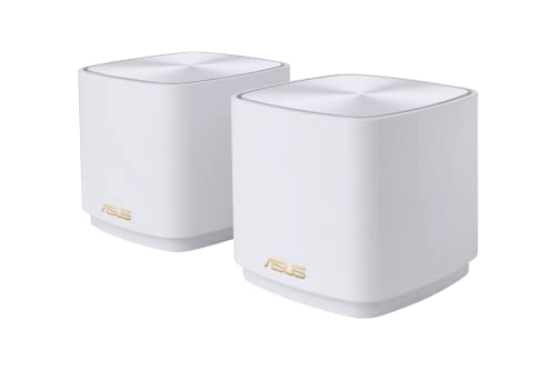 ASUS Ai Mesh AX-WLAN System ZenWiFi XD4 Weiß (2in1 Mesh Zugangspunkte-Set, AX1800 WiFi 6, 2x Gigabit LAN, App Steuerung, unterbrechungsfreies Roaming, AiProtection) von ASUS