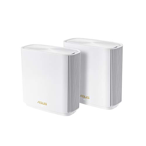 ASUS Ai Mesh AX-WLAN System ZenWiFi XT8 (2in1 Mesh Zugangspunkte-Set, AX6600 WiFi 6 Mesh-Backbone und Client-Verbindung, 3x Gigabit LAN, 2.5G WAN, App Steuerung, Roaming, AiProtection) weiß von Asus