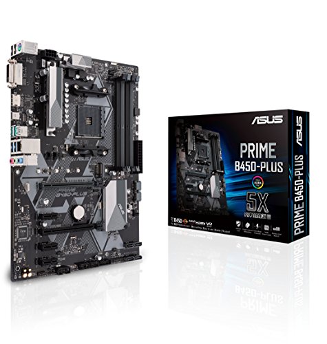 ASUS B450 AMD Ryzen 2 ATX Gaming Motherboard AM4 DDR4 HDMI DVI M.2 USB 3.1 Gen2 (Prime B450-Plus) von Asus