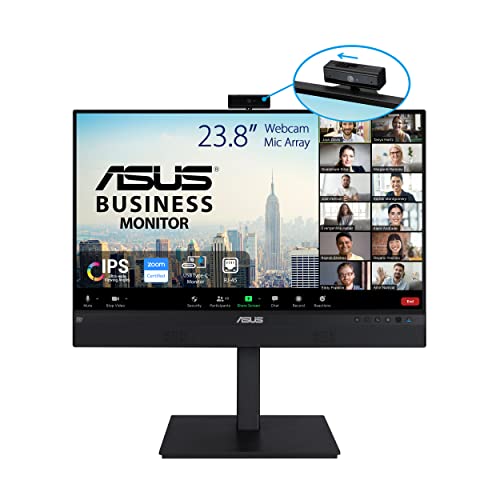 ASUS Business BE24ECSNK - 24 Zoll Full HD Monitor - 16:9 IPS Panel, 1920x1080 - ergonomisch, Webcam, Mikrofon - RJ45, DP Daisy Chain, HDMI, 80W USB-C, Mini-PC Befestigung von ASUS