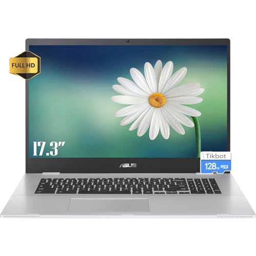 ASUS Chromebook 17 Zoll Sceen Laptop – Google Chromebook – 4 GB RAM – 192 GB Speicher – FHD IPS-Display – Intel Celeron N4500 – Wi-Fi 6 – USB Typ-C – 17 Stunden Akkulaufzeit – Webcam von ASUS