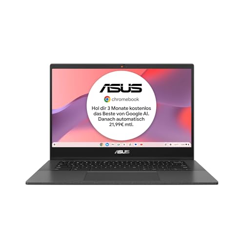 ASUS Chromebook CM1 Laptop | 14" Full-HD Display | MediaTek Kompanio 520 | 4 GB RAM | 128 GB eMMC | ARM G52 MC2 | ChromeOS | QWERTZ Tastatur | Gravity Grey von ASUS