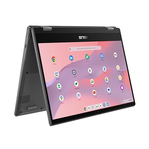 ASUS Chromebook Flip CM1 Laptop | 14" FHD IPS Touch Display | MediaTek Kompanio 510 | 8 GB RAM | 128 GB eMMC | ARM G52 MC2 | ChromeOS | QWERTZ Tastatur | Gravity Grey von ASUS