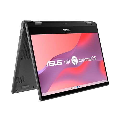 ASUS Chromebook Flip CM1 Laptop | 14" FHD IPS Touch Display | MediaTek Kompanio 510 | 8 GB RAM | 128 GB eMMC | ARM G52 MC2 | ChromeOS | QWERTZ Tastatur | Gravity Grey von ASUS