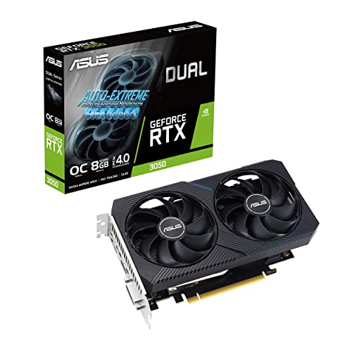 ASUS Dual GeForce RTX 3050 V2 OC Edition 8GB GDDR6 Gaming Grafikkarte (Nvidia RTX3050 V2, PCIe 4.0, HDMI 2.1, DisplayPort 1.4a, DUAL-RTX3050-O8G-V2) von ASUS