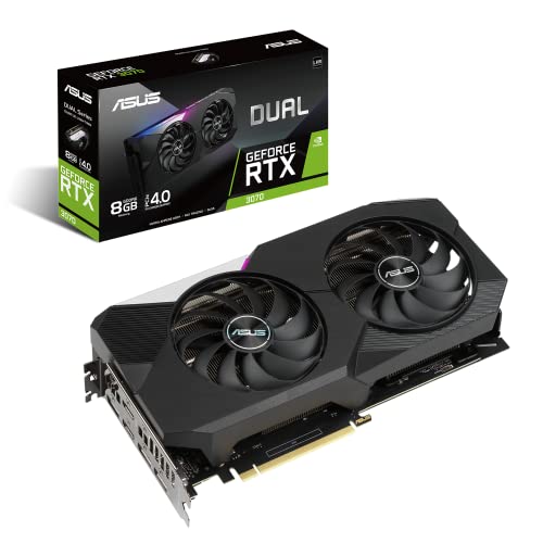 ASUS Dual GeForce RTX 3070 8GB V2 Gaming Grafikkarte (LHR (Lite Hash Rate), GDDR6 Speicher, PCIe 4.0, 2x HDMI 2.1, 3x DisplayPort 1.4a, DUAL-RTX3070-8G-V2) von ASUS