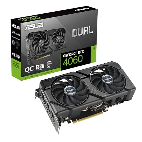 ASUS Dual GeForce RTX 4060 EVO OC Edition 8GB GDDR6 (PCIe 4.0, 8GB GDDR6, DLSS 3, HDMI 2.1a, DisplayPort 1.4a, Axial-Tech-Lüfterdesign, 0dB, Dual BIOS, Auto-Extreme-Technologie) von ASUS