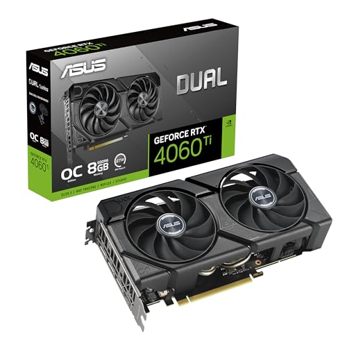 ASUS Dual GeForce RTX 4060 Ti EVO OC Edition 8GB GDDR6 Gaming Grafikkarte (Nvidia RTX4060Ti EVO DLSS 3, PCIe 4.0, 1x HDMI 2.1a, 3X DisplayPort 1.4a, DUAL-RTX4060TI-O8G-EVO) von ASUS