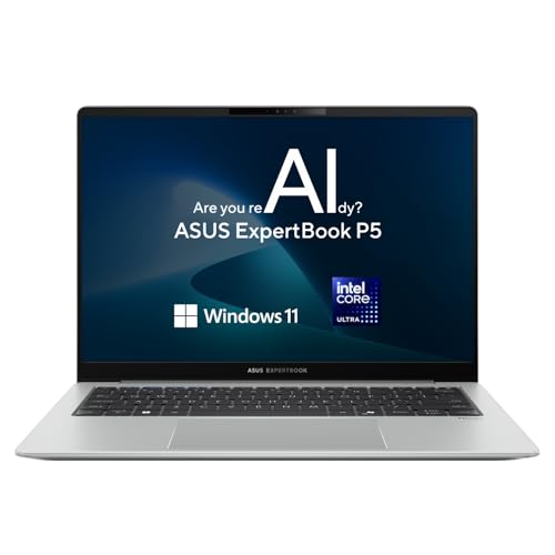 ASUS ExpertBook P5 AI Laptop I 14" WQXGA Touch-Display | Intel® Core™ Ultra 5 226V I 16 GB RAM I 512 GB SSD I Intel® Arc™ 130V I QWERTZ Tastatur I Misty Grey von ASUS