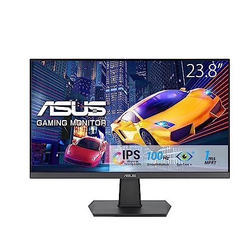 ASUS Eye Care VA24EHF - 24 Zoll Full HD Monitor - Rahmenlos, Flicker-Free, Blaulichtfilter, Adaptive-Sync - 1ms MPRT, 100 Hz, 16:9 IPS Panel, 1920x1080 - HDMI, Schwarz von ASUS