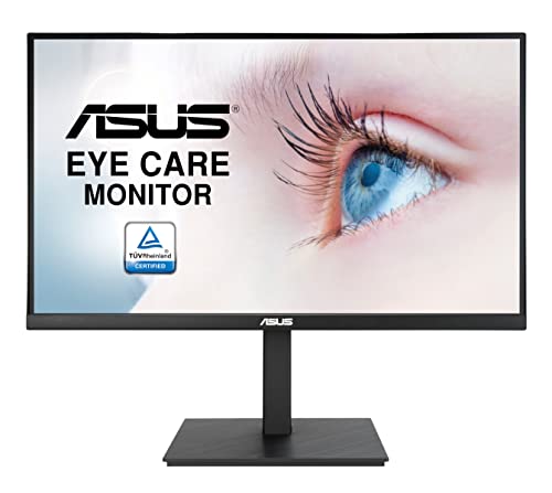 ASUS Eye Care VA27AQSB - 27 Zoll WQHD Monitor - Rahmenlos, ergonomisch, Flicker-Free, Blaulichtfilter, Adaptive-Sync - 75 Hz, 16:9 IPS Panel, 2560x1440 - DisplayPort, HDMI, USB Hub von ASUS