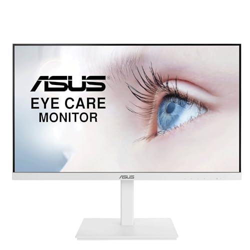 ASUS Eye Care VA27DQSB-W - 27 Zoll Full HD Monitor - Rahmenlos, ergonomisch, Flicker-Free, Blaulichtfilter, Adaptive-Sync - 75 Hz, 16:9 IPS Panel, 1920x1080 - DisplayPort, HDMI, D-Sub, USB Hub, weiß von ASUS