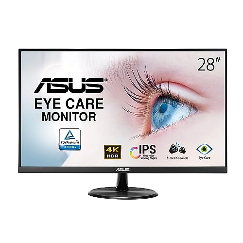 ASUS Eye Care VP289Q - 28 Zoll 4K UHD Monitor - 60 Hz, 5ms GtG, FreeSync, HDR 10 - IPS Panel, 16:9, 3840x2160 - DisplayPort, HDMI, VESA von ASUS