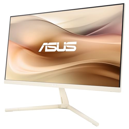 ASUS Eye Care VU279CFE-M - 27 Zoll Full HD Monitor - 100 Hz, 1ms MPRT, AdaptiveSync, GreenProduct, Epeat Gold - IPS Panel, Vesa 75x75, 16:9, 1920x1080, HDMI, USB-C mit 15W PD, ergonomisch, beige von ASUS