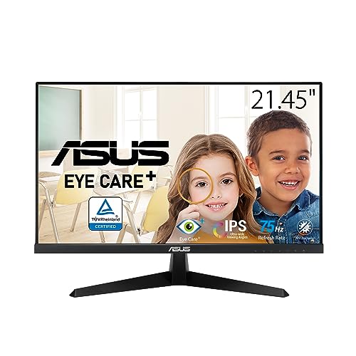 ASUS Eye Care VY229Q - 21,5 Zoll Full HD Monitor - 75 Hz, 1ms MPRT, Adaptive Sync & FreeSync - IPS Panel, 16:9, 1920x1080, Rahmenlos - DisplayPort, HDMI, Speaker von ASUS