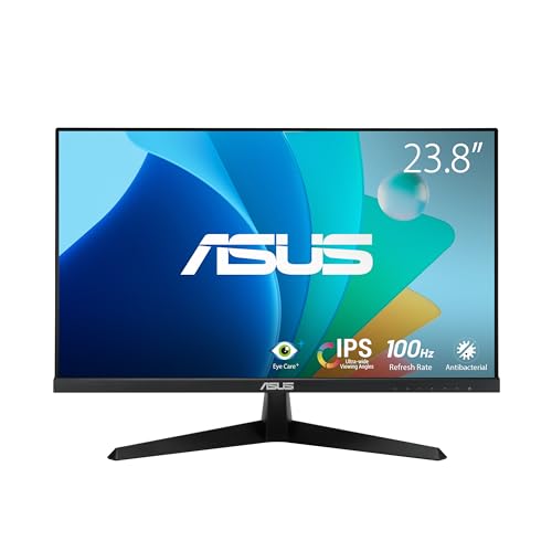 ASUS Eye Care VY249HF - 24 Zoll Full HD Monitor - 100 Hz, 1ms MPRT, AdaptiveSync - IPS Panel, Vesa 100x100, 16:9, 1920x1080, HDMI von ASUS