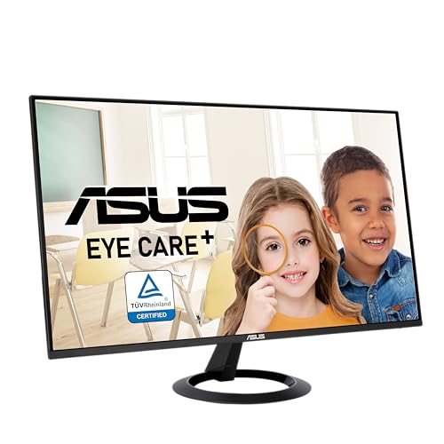 ASUS Eye Care VZ24EHF - 24 Zoll Full HD Monitor - Schlankes Design, Rahmenlos, Flicker-Free, Blaulichtfilter, Adaptive Sync - 100 Hz, 1ms MPRT, 16:9 IPS Panel, 1920x1080 - HDMI von ASUS