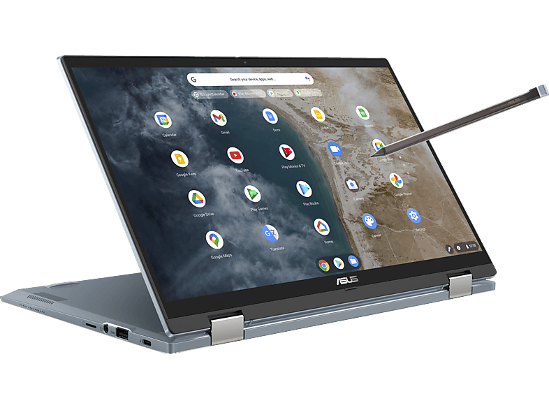 ASUS Flip CX5 (CX5400FMA-AI0078), Chromebook, mit 14 Zoll Display, Intel® Core™ i7,i7-1160G7 Prozessor, 16 GB RAM, 512 SSD, Iris® Xe, Al Blue, Google Chrome OS von ASUS