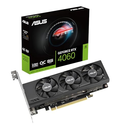 ASUS GeForce RTX 4060 LP BRK OC Edition 8GB GDDR6 Gaming Grafikkarte (Nvidia RTX4060 DLSS 3, PCIe 4.0, 2X DisplayPort 1.4a, 2X HMDI 2.1a, RTX4060-O8G-LP-BRK) von ASUS