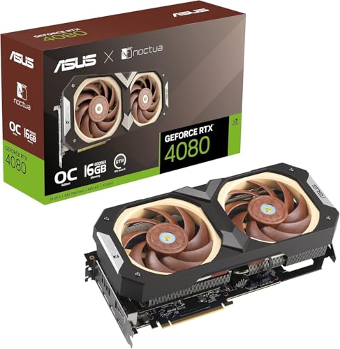 ASUS GeForce RTX 4080 16GB Noctua OC Edition GDDR6X Gaming Grafikkarte (DLSS 3, PCIe 4.0, 16GB GDDR6X, 2X HDMI 2.1a, 3X DisplayPort 1.4a, RTX4080-O16G-NOCTUA) + Indiana Jones von ASUS