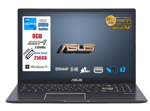 ASUS Laptop 15,6 Zoll FullHD – Notebook Intel N4500, 8 GB RAM, SSD 256 GB, Windows 11, HDMI, USB Typ-C, WLAN-Maus inklusive – Laptop, perfekt für Studio, Arbeit und Zuhause ASUS Laptop 15,6 Zoll FullHD – Notebook Intel N4500, 8 GB RAM, SSD 256 GB, Windows 11, HDMI, USB Typ-C, WLAN-Maus inklusive – Laptop, perfekt für Studio, Arbeit und Zuhause von ASUS