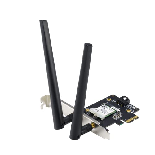 ASUS PCE-AX1800 Netzwerkadapter (AX1800 Dual Band PCI-E WiFi 6 (802.11ax). Bluetooth 5.2, WPA3-Netzwerksicherheit, OFDMA und MU-MIMO) von Asus