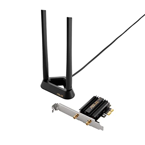 ASUS PCE-AXE59BT AXE5400 WiFi 6E PCI-E Adapter (zwei externe Antennen, 6GHz Band, 160MHz, Bluetooth 5.2, WPA3, OFDMA, MU-MIMO) von ASUS