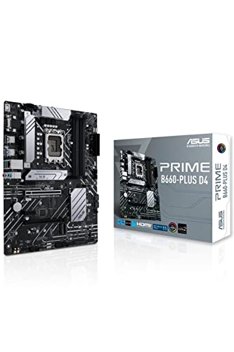 ASUS PRIME B660-PLUS D4 Gaming Mainboard Sockel Intel LGA 1700 (Intel B660, ATX, DDR4 Speicher, PCIe 4.0, 3x M.2, Aura Sync) von ASUS