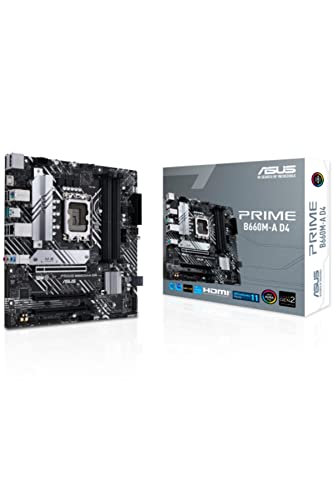 ASUS PRIME B660M-A D4 Gaming Mainboard Sockel Intel LGA 1700 (Intel B660, mATX, DDR4 Speicher, PCIe 4.0, 2x M.2, Aura Sync) von ASUS