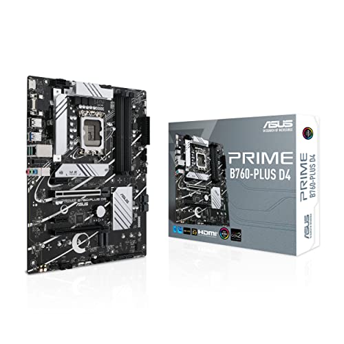 ASUS PRIME B760-PLUS D4 Gaming Mainboard Sockel Intel LGA 1700 (Intel B760, ATX, DDR4 Speicher, PCIe 5.0, 3x PCIe 4.0 M.2, Thunderbolt 4, Aura Sync) von ASUS