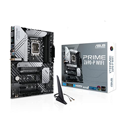 ASUS PRIME Z690-P WIFI Gaming Mainboard Sockel Intel LGA 1700 (Intel Z690, ATX, PCIe 5.0, DDR5-Speicher, 3x M.2, WiFi 6, Thunderbolt 4. Aura Sync) von Asus