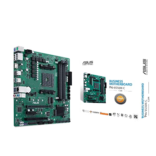 ASUS PRO B550M-C/CSM Business Mainboard Sockel AM4 (AMD B550, Ryzen AM4, Micro-ATX, 2x M.2, PCIe 4.0, 1Gbit/s Ethernet, USB 3.2 Gen 2 Typ C) von ASUS