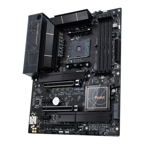 ASUS PROART B550-CREATOR Mainboard Sockel AM4 (ATX, PCIe 4.0, dual Thunderbolt 4 Typ-C, duales Intel 2,5 Gbit/s Ethernet, dual M.2 mit Kühlern, USB 3.2 Gen2) von ASUS