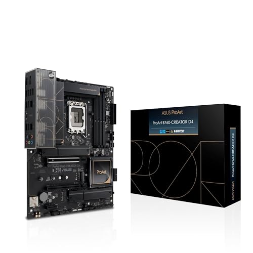 ASUS PROART B760-CREATOR D4 Mainboard Sockel Intel LGA1700 (ATX, PCIe 5.0, DDR4 Speicher, 3x M.2, USB 3.2 Gen2x2, für Content Creator) von ASUS