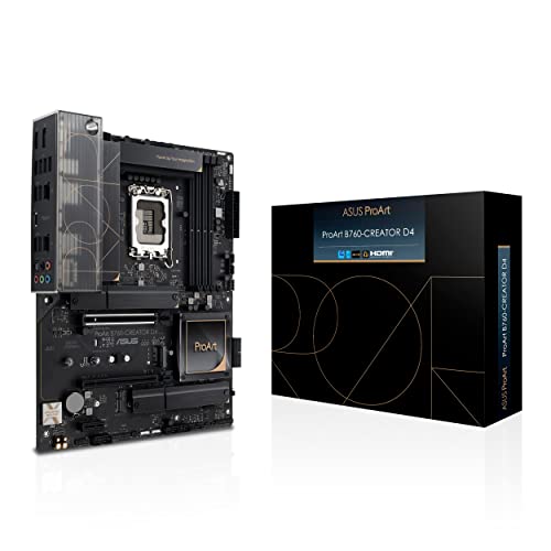 ASUS PROART B760-CREATOR D4 Mainboard Sockel Intel LGA1700 (ATX, PCIe 5.0, DDR4 Speicher, 3x M.2, USB 3.2 Gen2x2, für Content Creator) von ASUS