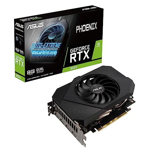 ASUS Phoenix NVIDIA GeForce RTX 3050 Gaming-Grafikkarte – PCIe 4.0, 8 GB GDDR6 Speicher, HDMI 2.1, DisplayPort 1.4a, Axial-Tech-Lüfterdesign, schützende Rückplatte, Dual-Kugel-Lüfterlager, von ASUS