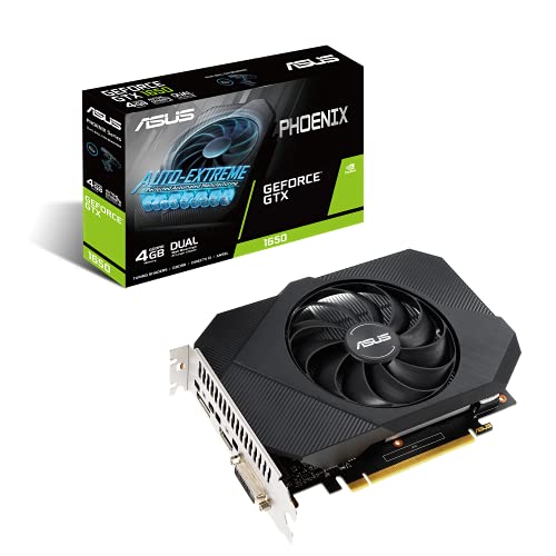 ASUS Phoenix Nvidia GeForce GTX 1650 4GB Power Gaming Grafikkarte (GDDR6 Speicher, PCIe 3.0, 1x HDMI 2.0b, 1x DVI, 1x DisplayPort 1.4, PH-GTX1650-4GD6-P) von ASUS