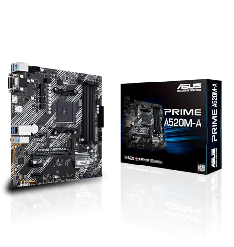 ASUS Prime A520M-A II/CSM Mainboard Sockel AM4 (AMD Ryzen, Micro-ATX, M.2, 1Gbit/s-Ethernet, SATA 6Gbit/s, USB 3.2 Gen 2 Typ-A) von ASUS