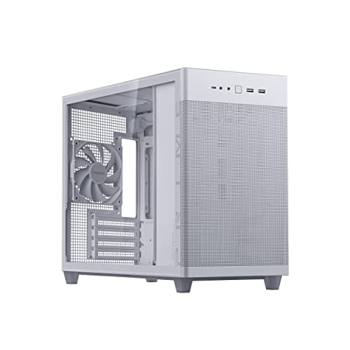 ASUS Prime AP201 Tempered Glass MicroATX Gehäuse weiß (33 Liter, unterstützt 360-mm-Kühler, Grafikkarten bis 338 mm Länge und Standard-ATX-Netzteile, USB-C Anschluss, Seitenteile aus Glas) von ASUS