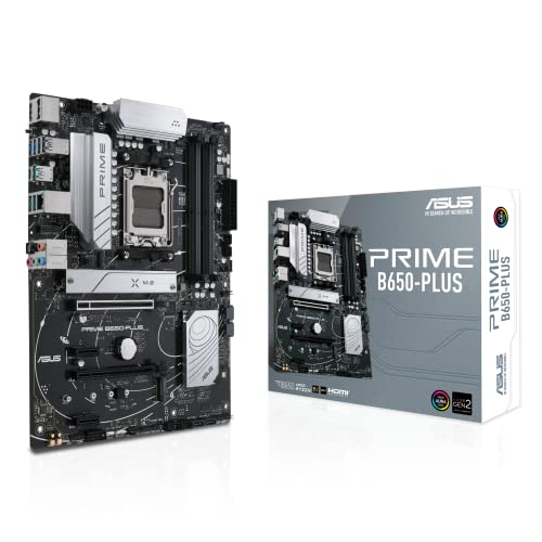 ASUS Prime B650-PLUS Gaming Mainboard Sockel AMD AM5 (Ryzen 7000, ATX, DDR5 Speicher, PCIe 5.0 M.2, 2.5G Ethernet, BIOS Flashback, USB 3.2 Gen 2 Typ-C, Aura Sync) von ASUS