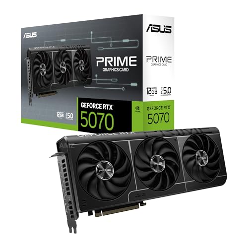 ASUS Prime GeForce RTX 5070 12GB GDDR7 Gaming Grafikkarte (NVIDIA Blackwell Architektur und DLSS 4, 2,5-Slot Design, SSF, PCIe 5.0, 3X DisplayPort 2.1b, 1x HDMI 2.1b, PRIME-RTX5070-12G) von ASUS