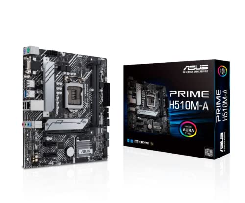 ASUS Prime H510M-A Gaming Mainboard Sockel Intel LGA1200 (mATX, M.2, USB 3.2 Gen 1 Typ-A, Intel 1Gbit/s Ethernet, PCIe 4.0, AURA-Gen-2-Header) von ASUS