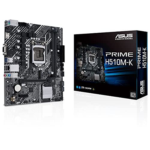 ASUS Prime H510M-K Gaming Mainboard Sockel Intel LGA 1200 (Intel H510, mATX, PCIe 4.0, Intel 1GB Ethernet, HDMI, D-Sub, SATA 6Gbit/s, COM Header, RGB Header) von ASUS