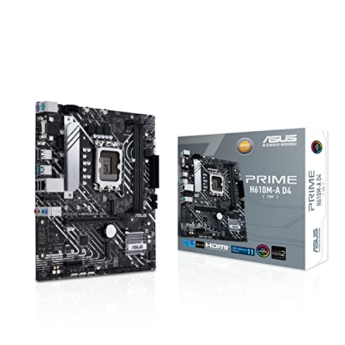 ASUS Prime H610M-A D4-CSM Business Mainboard Sockel Intel LGA 1700 (mATX, PCIe 4.0, 1Gb Ethernet, ASUS COM Debug Header, Remote IT Management) von ASUS