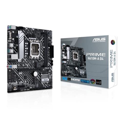 ASUS Prime H610M-A WiFi Intel H610 (LGA 1700) mATX-Mainboard (DDR5, Intel 1Gb Ethernet, WiFi 5, DisplayPort, HDMI, VGA, USB 3.2 Gen 2-Anschlüssen, adressierbaren Gen 2-Headern & Aura Sync) von ASUS