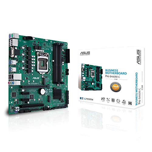 ASUS Pro B460M-C/CSM Professional Intel B460 (LGA 1200) Mikro-ATX Mainboard mit mehr Sicherheit, Zuverlässigkeit und Verwaltbarkeit, ASUS Control Center Express (ACCE) von ASUS
